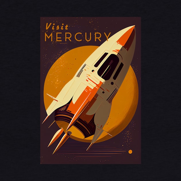 Mercury Adventure Vintage Travel Poster by GreenMary Design